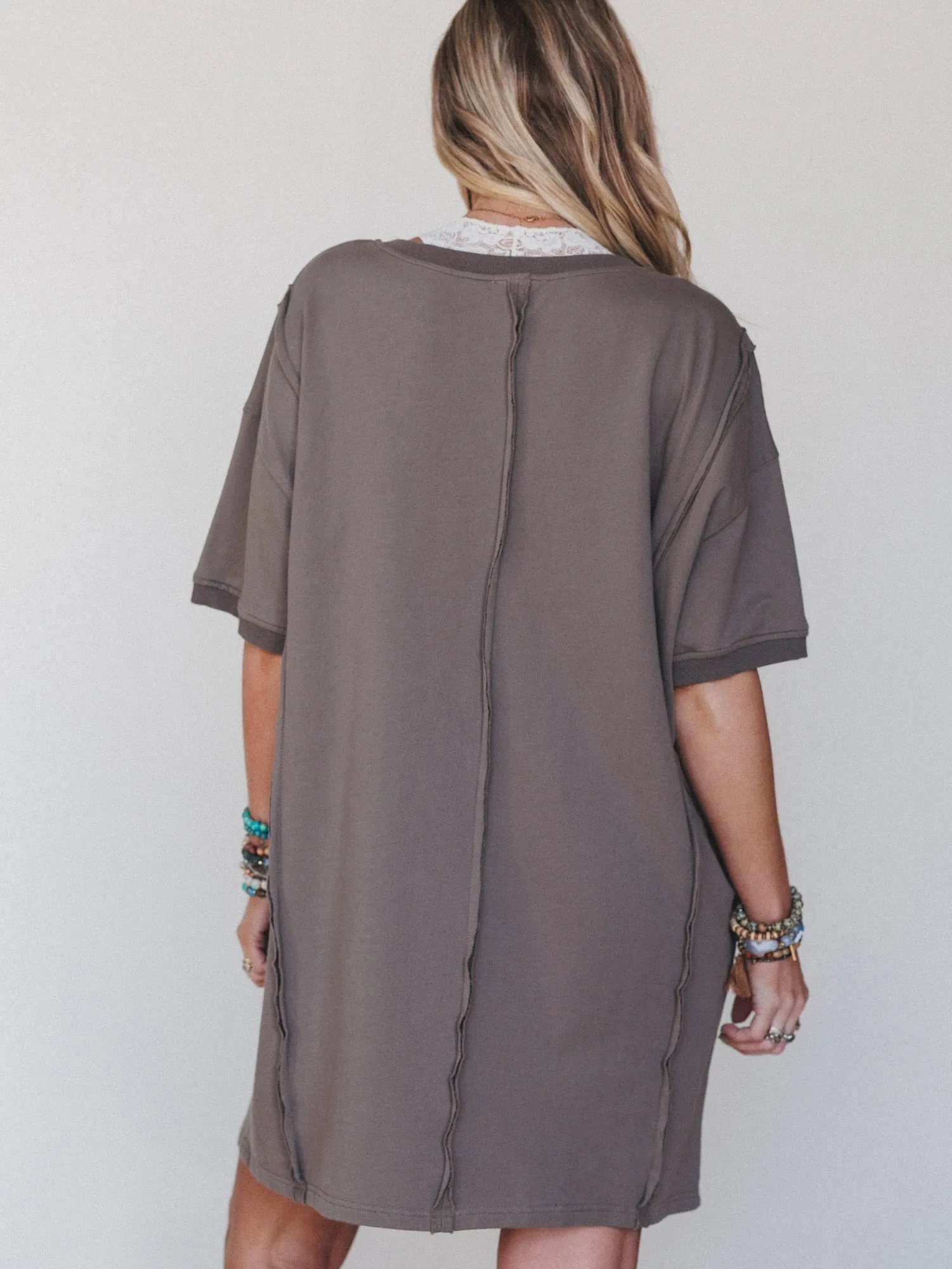 Soft Heart Tee Dress - Mocha sold by Three Bird Nest product image thumbnail 5