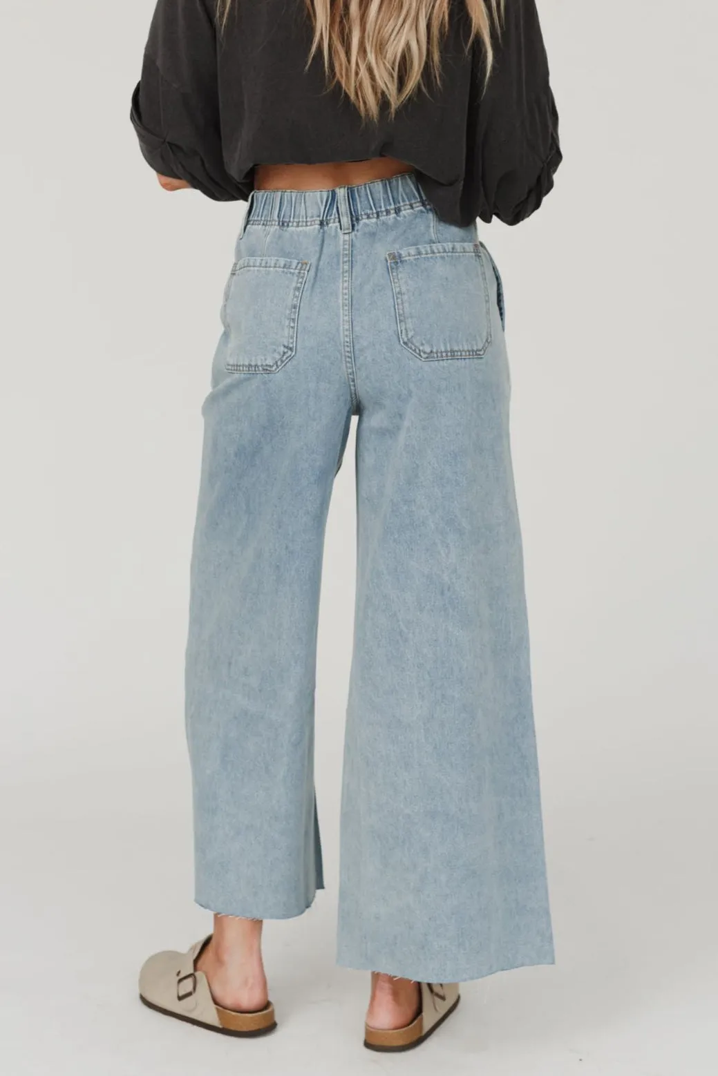 Simply You Wide Leg Jeans - Washed Denim sold by Three Bird Nest product image thumbnail 5