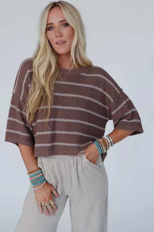 Coastal Stripe Top - Mocha made by Promesa