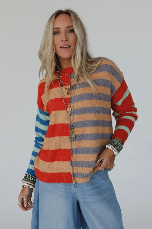 Dulcie Striped Sweater - Camel made by easel