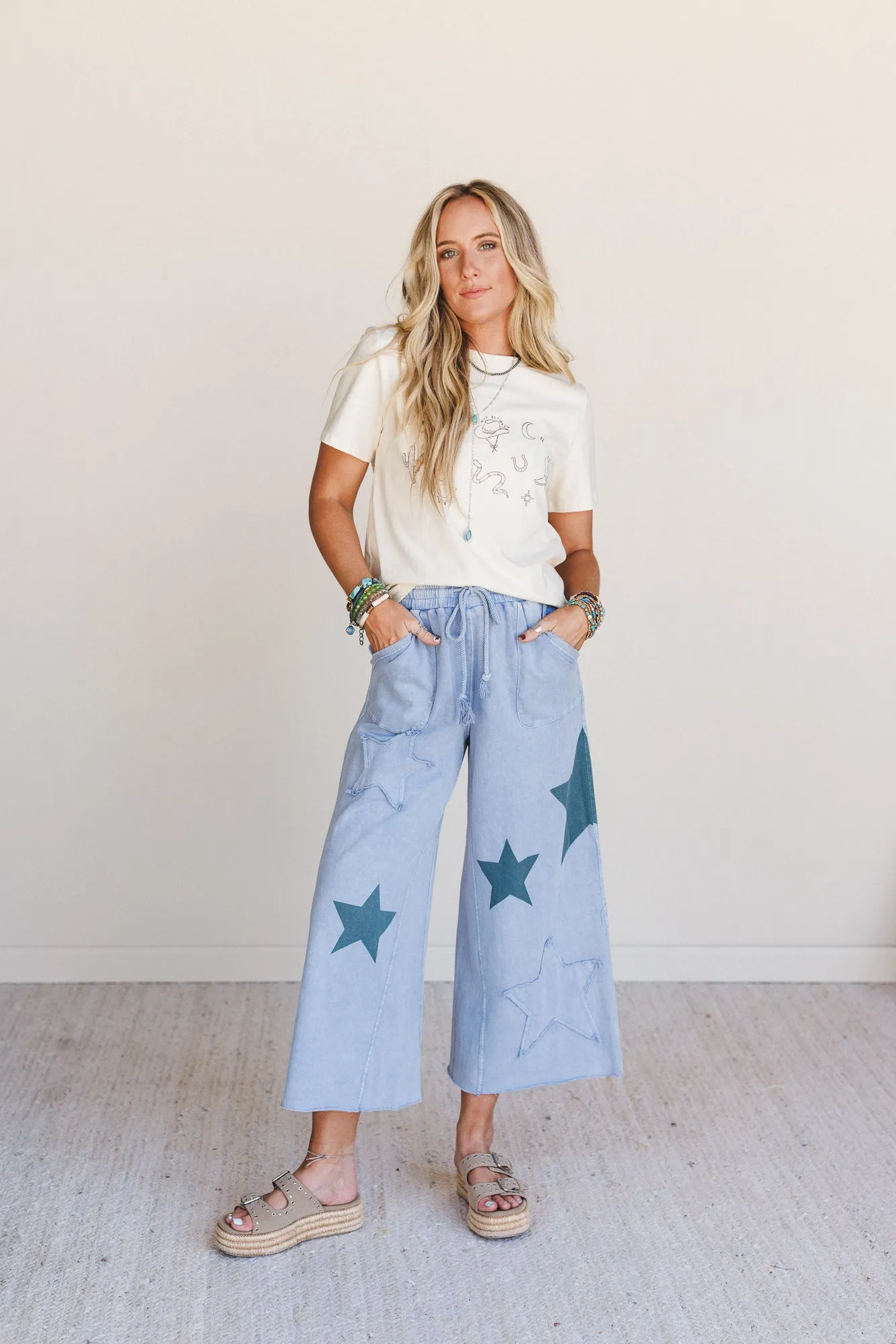 Wishful Thinking Wide Leg Pants - Blue sold by Three Bird Nest product image thumbnail 5
