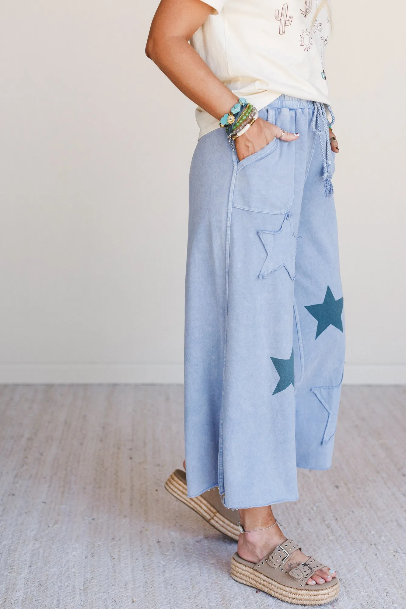 Wishful Thinking Wide Leg Pants - Blue sold by Three Bird Nest product image thumbnail 3