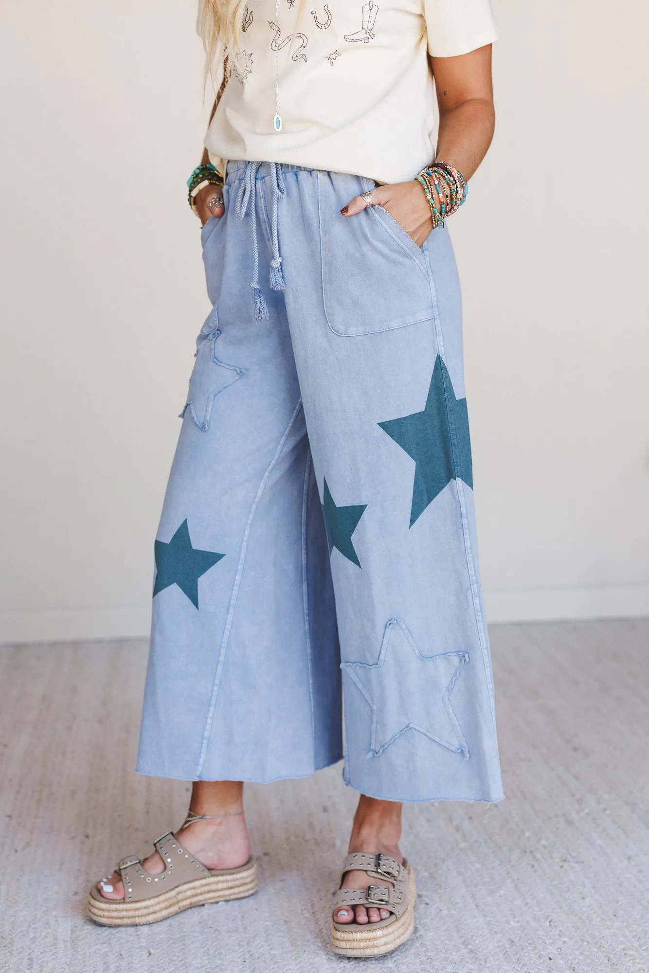 Wishful Thinking Wide Leg Pants - Blue sold by Three Bird Nest product image thumbnail 2