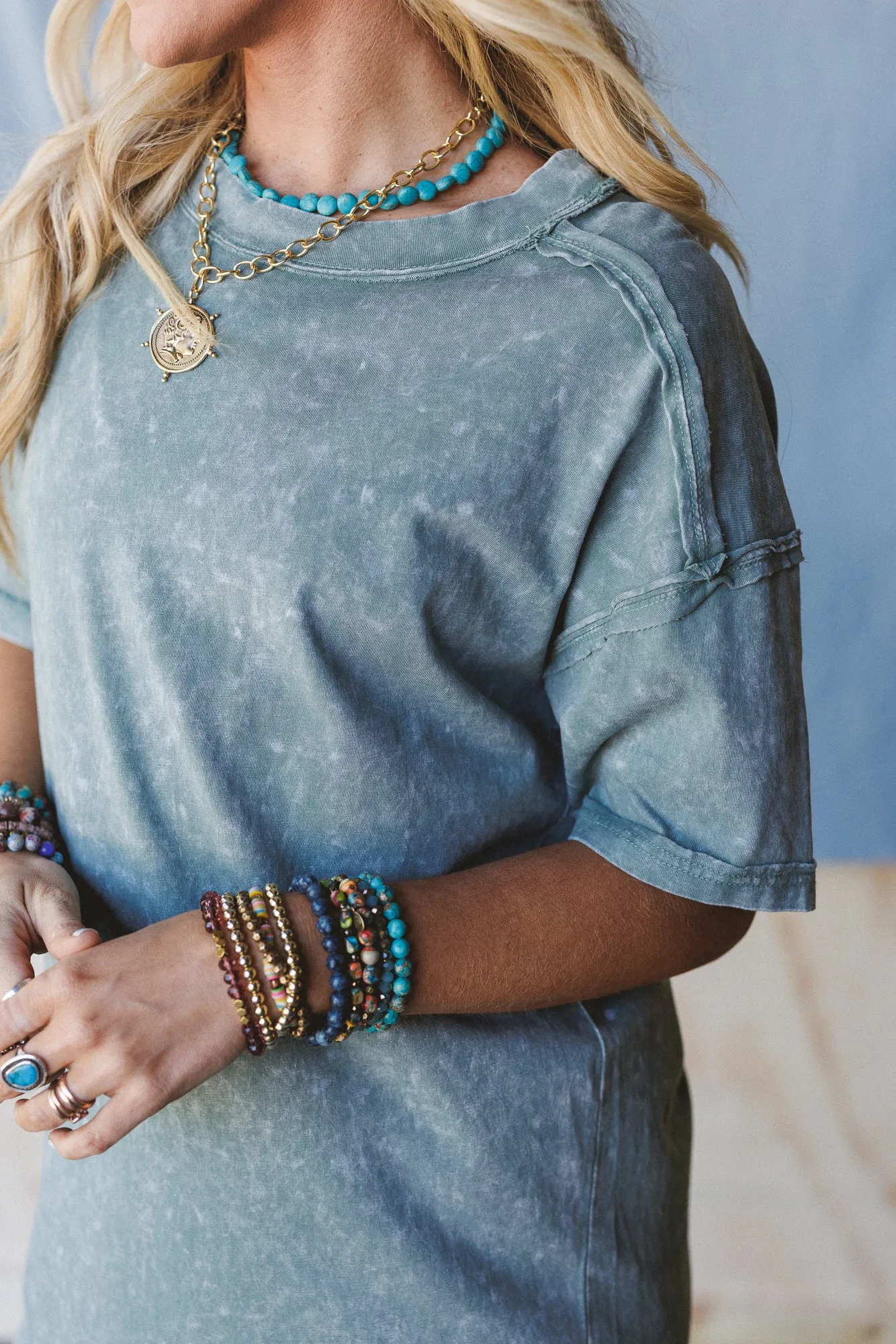 Earth Ease Tee Dress - Sage sold by Three Bird Nest product image thumbnail 3