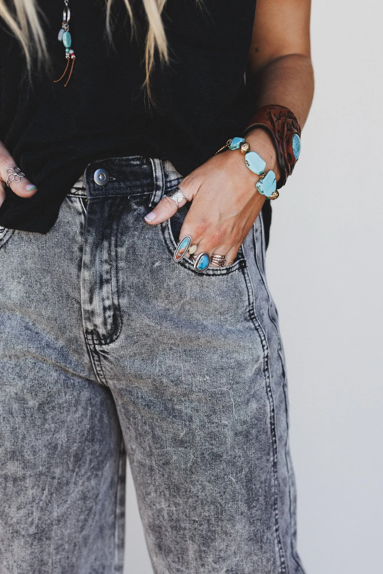 Lucky Break Barrel Jeans - Grey sold by Three Bird Nest product image thumbnail 3