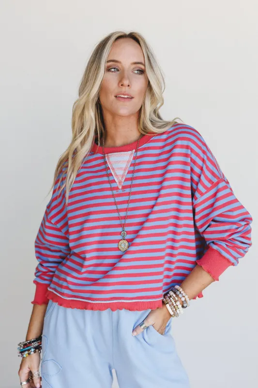 Freestyle Striped Top - Blue Multi made by Fantastic Fawn