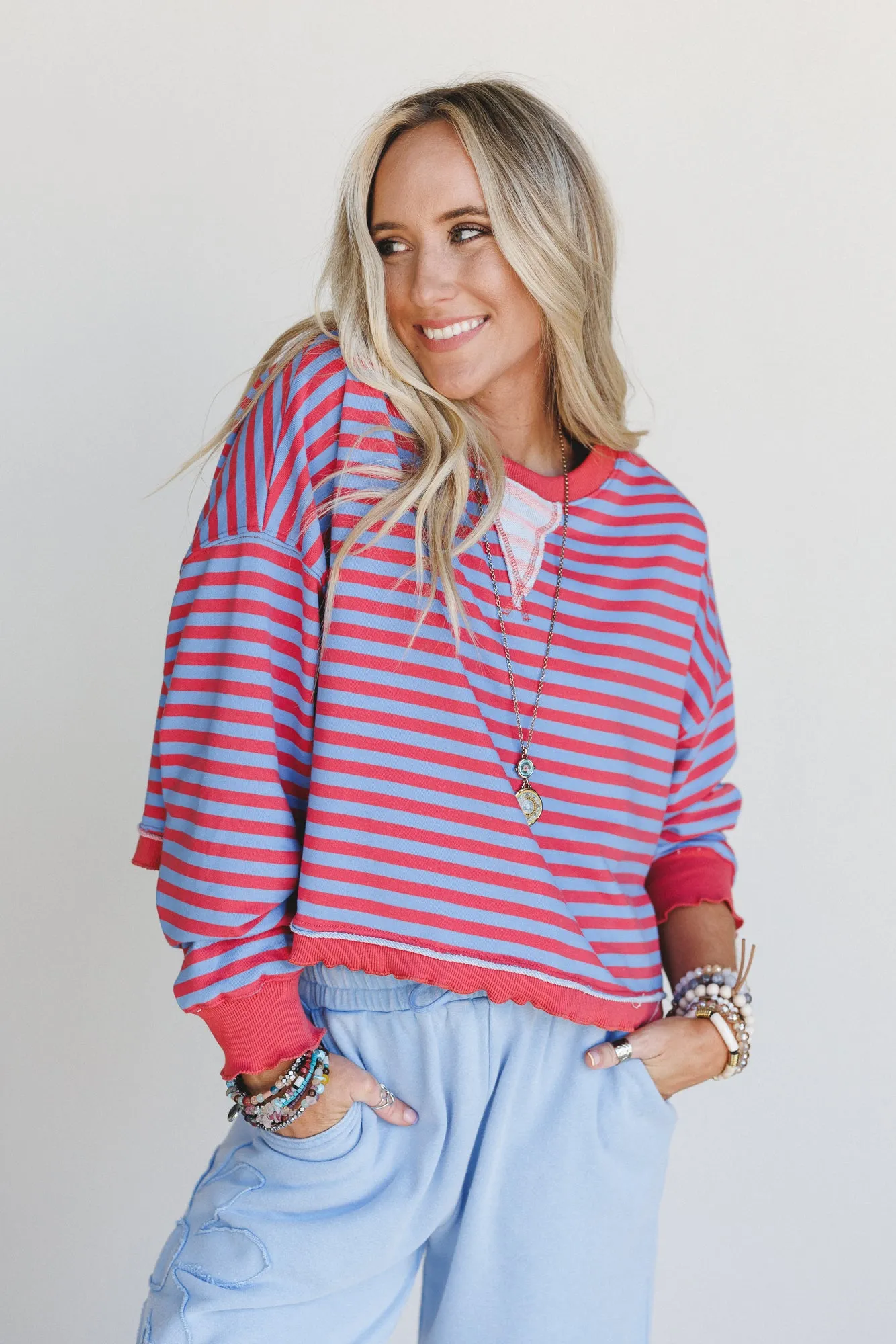Freestyle Striped Top - Blue Multi sold by Three Bird Nest product image thumbnail 5