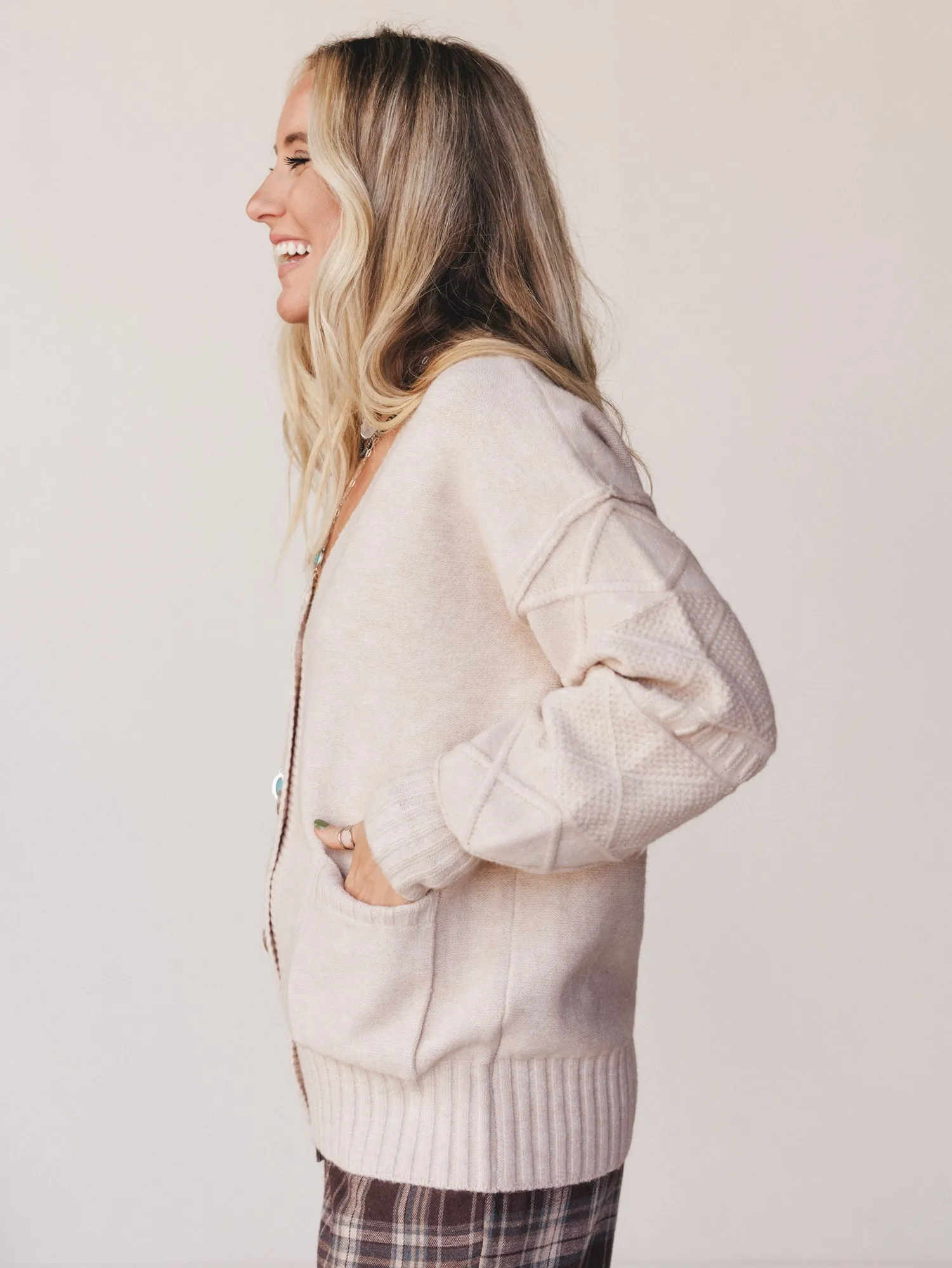 Let It Wander Cardigan - Oatmeal sold by Three Bird Nest product image thumbnail 4