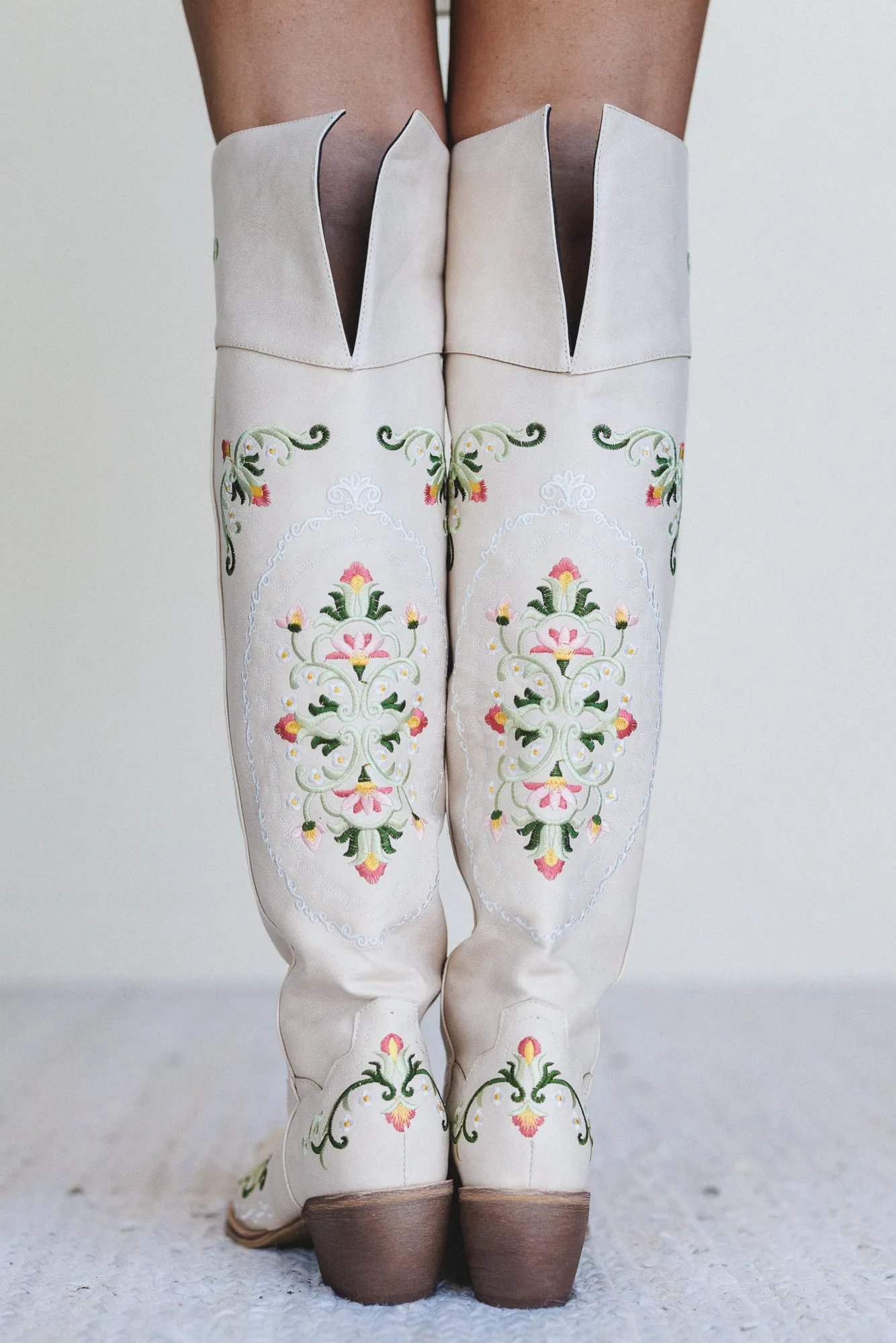 Cowgirl Bloom Embroidered Boots - Cream sold by Three Bird Nest product image thumbnail 2
