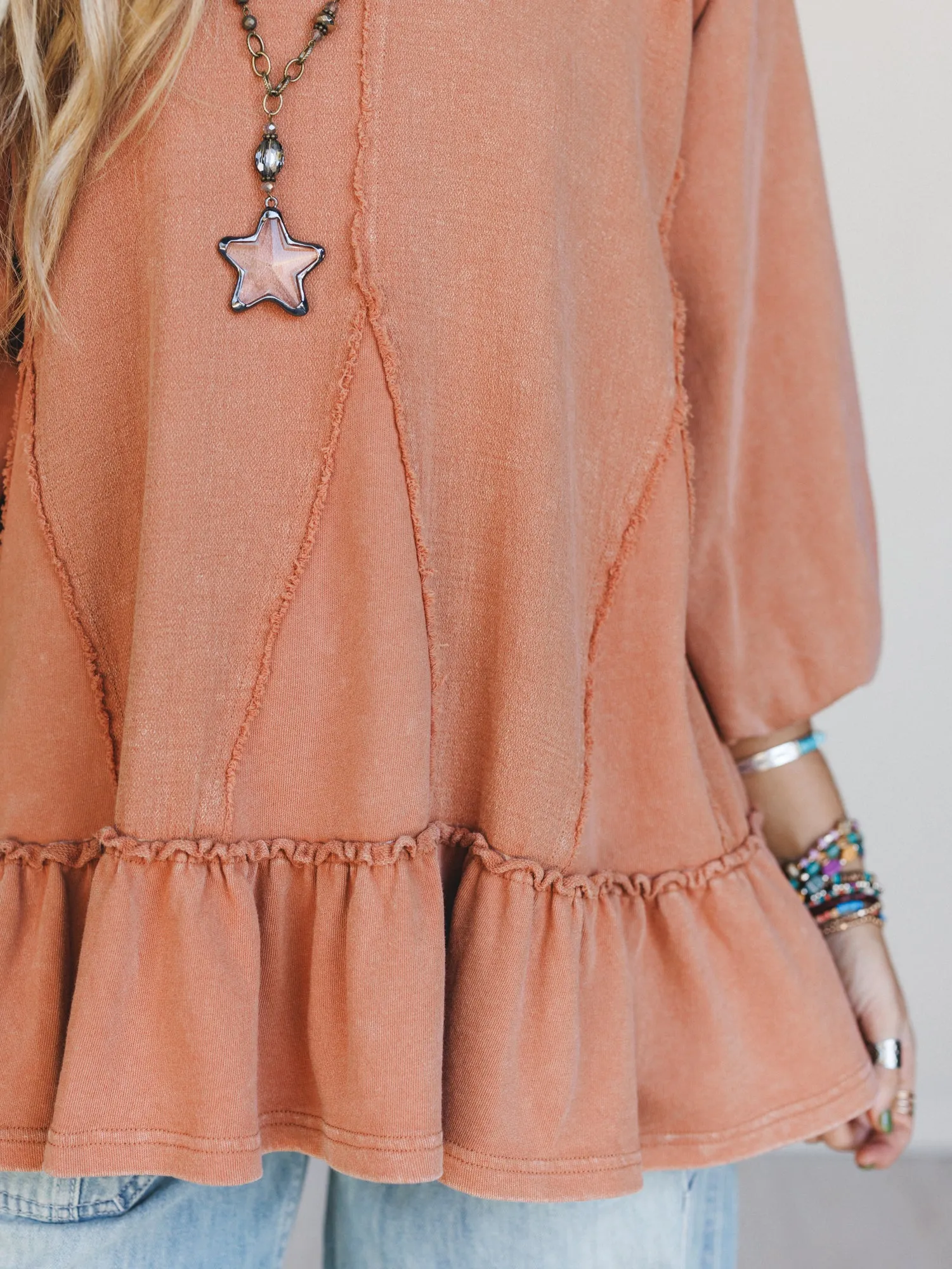 Rustic Love Top - Camel sold by Three Bird Nest product image thumbnail 3