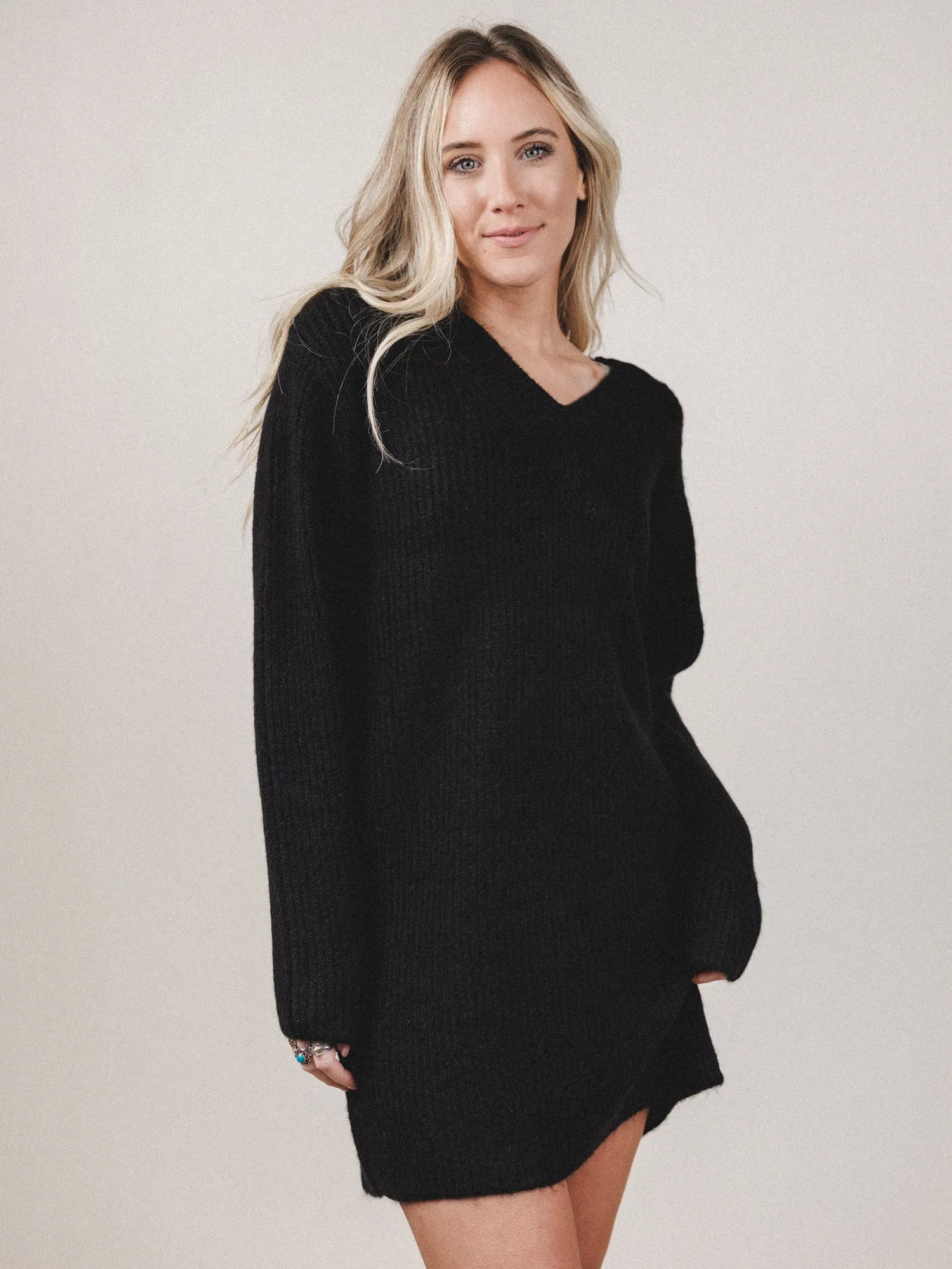 Winter Muse Sweater Dress - Black sold by Three Bird Nest product image thumbnail 2
