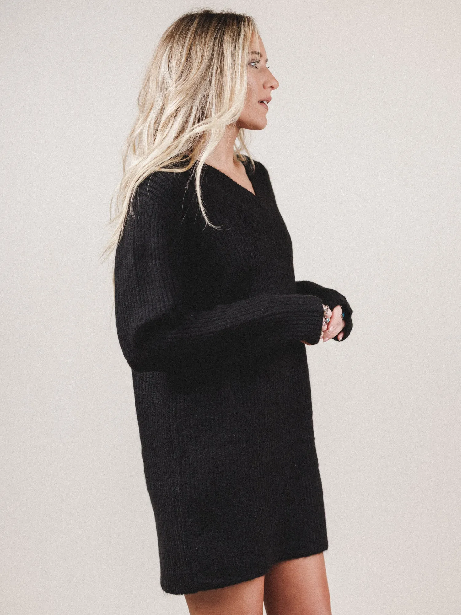 Winter Muse Sweater Dress - Black sold by Three Bird Nest product image thumbnail 3