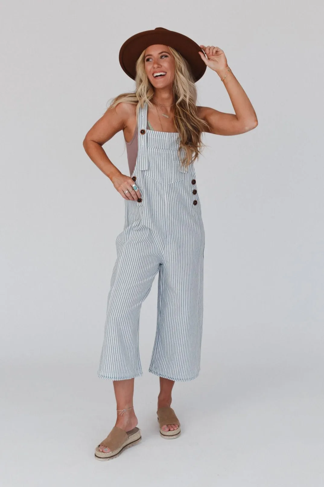 High Hopes Denim Overalls - Denim Stripe sold by Three Bird Nest product image thumbnail 2