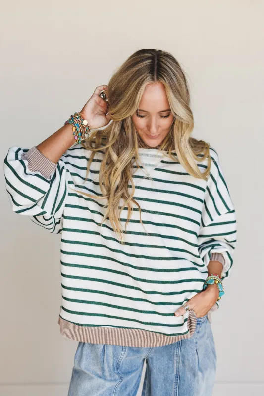 The Nest Coastal Dreaming Top - Green Acorn made by Three Bird Nest