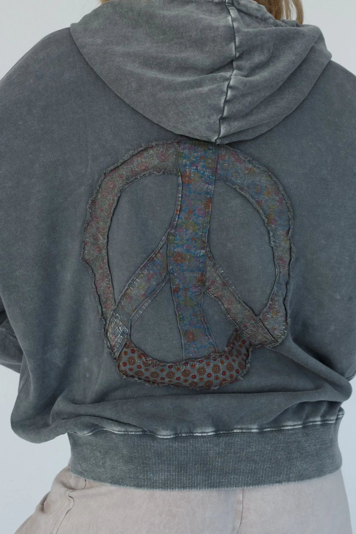 Janelle Peace Patch Sweatshirt Top - Ash sold by Three Bird Nest product image thumbnail 5