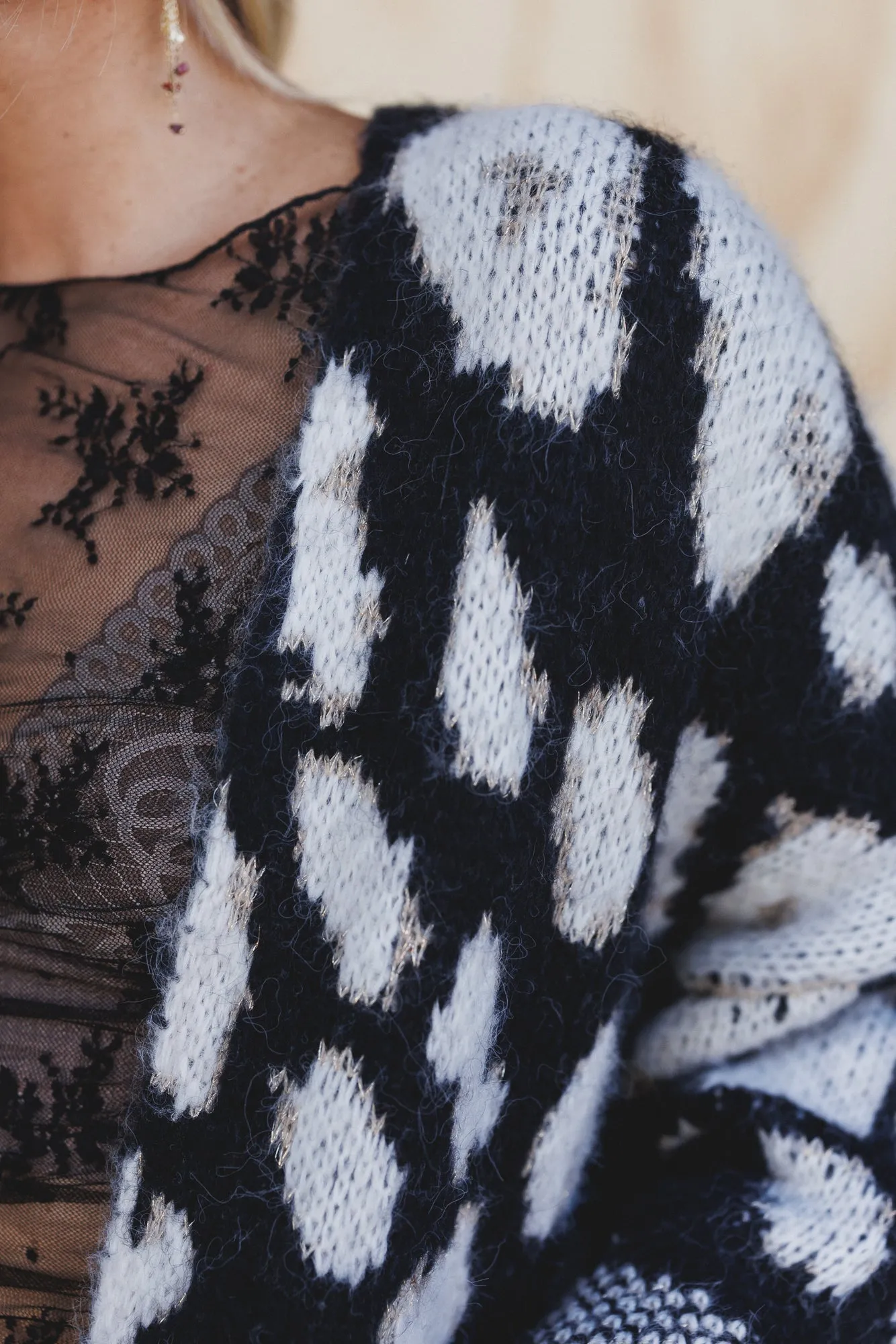 Viva Leopard Print Cardigan - Black sold by Three Bird Nest product image thumbnail 4