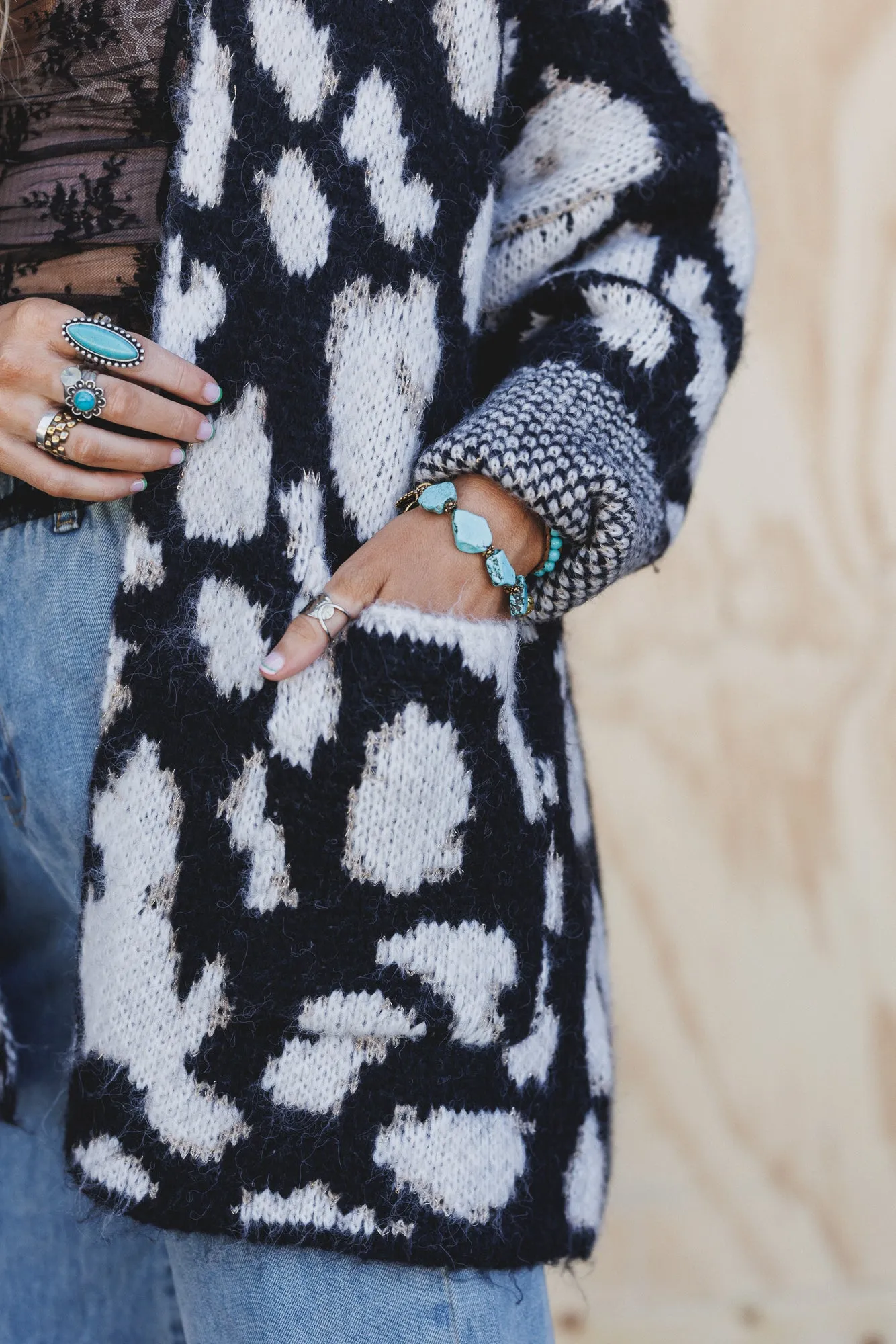 Viva Leopard Print Cardigan - Black sold by Three Bird Nest product image thumbnail 2