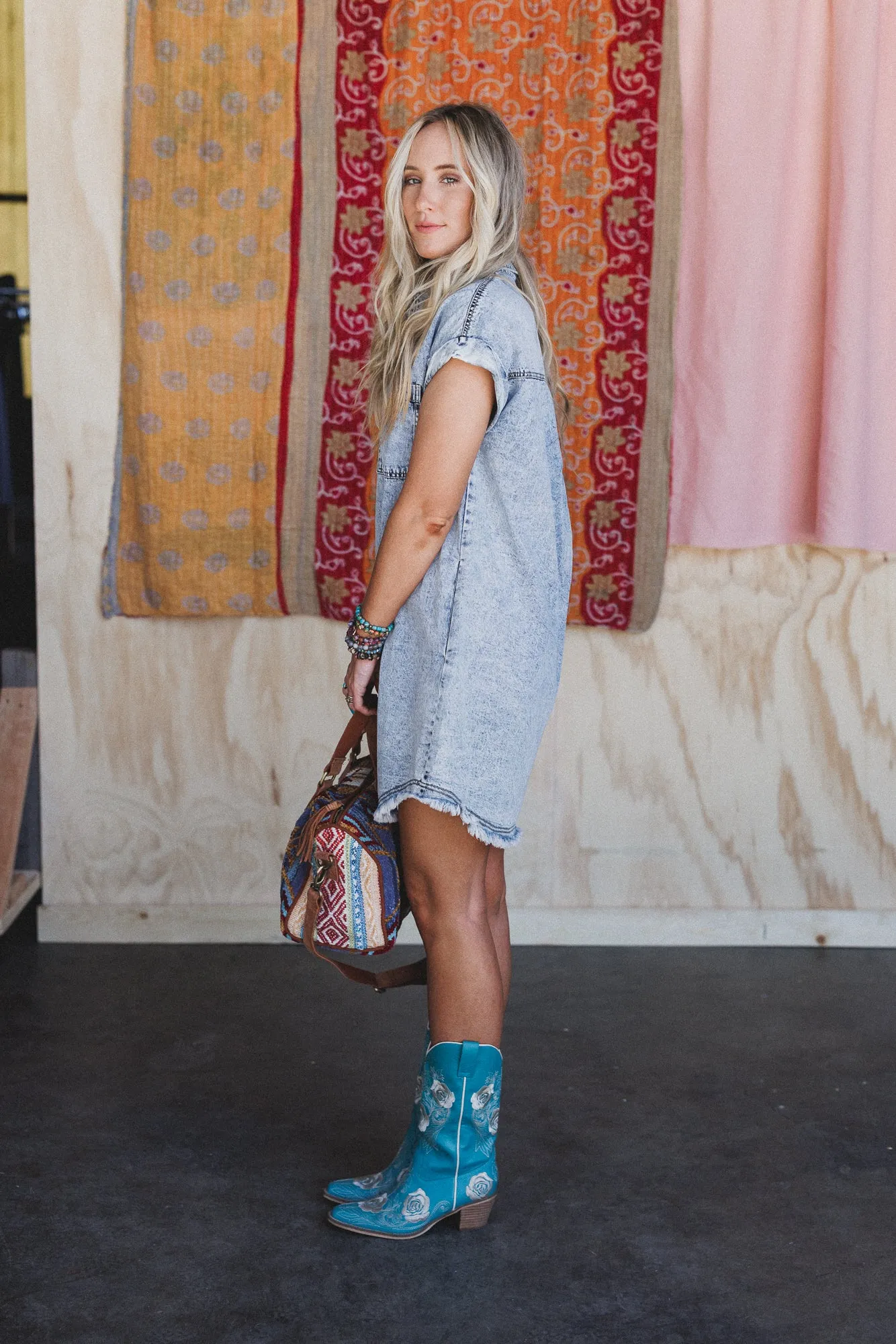 Winning Mood Denim Dress - Light Wash sold by Three Bird Nest product image thumbnail 4