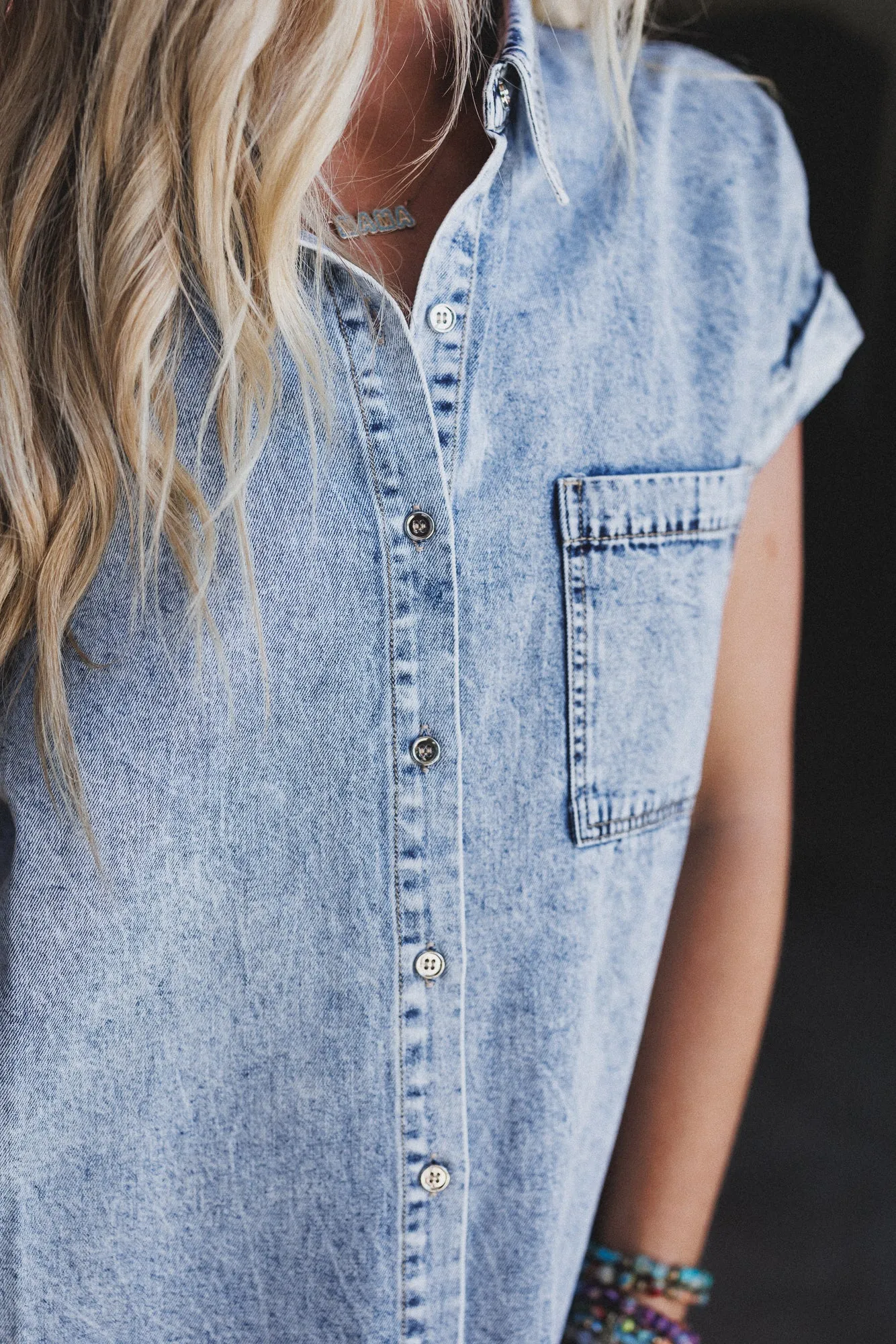 Winning Mood Denim Dress - Light Wash sold by Three Bird Nest product image thumbnail 2