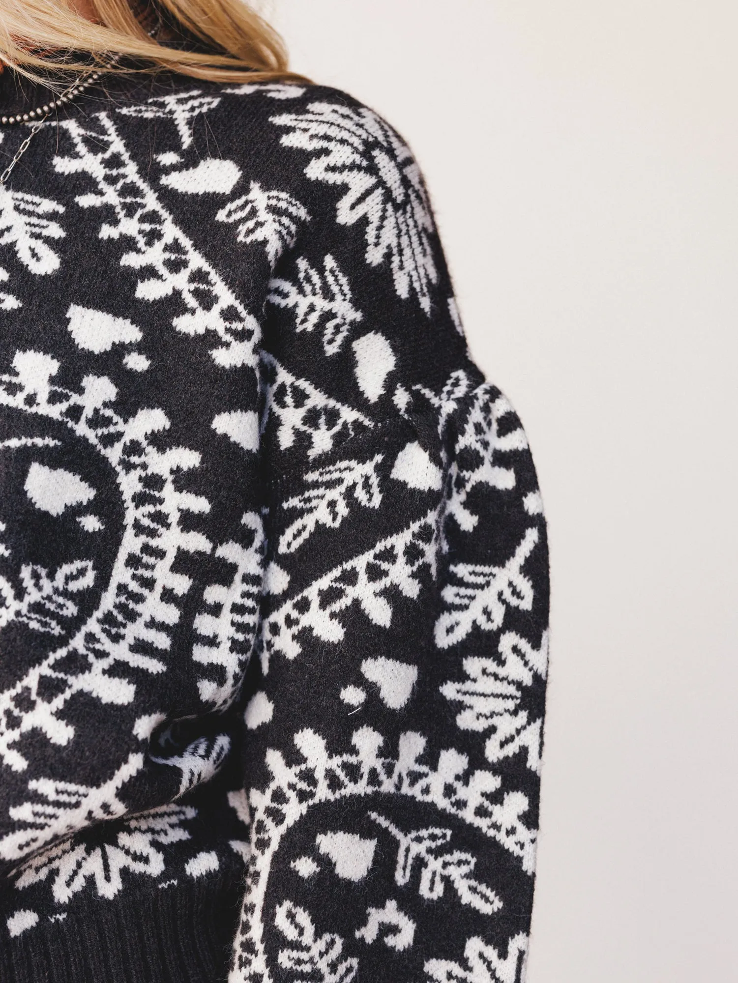 Heart Garden Sweater - Charcoal sold by Three Bird Nest product image thumbnail 3