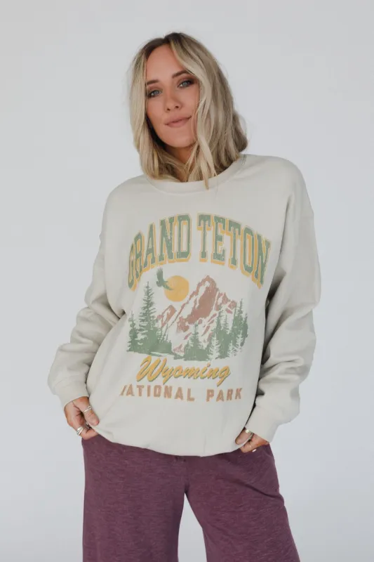 Grand Teton Sweatshirt - Sand sold by Three Bird Nest
