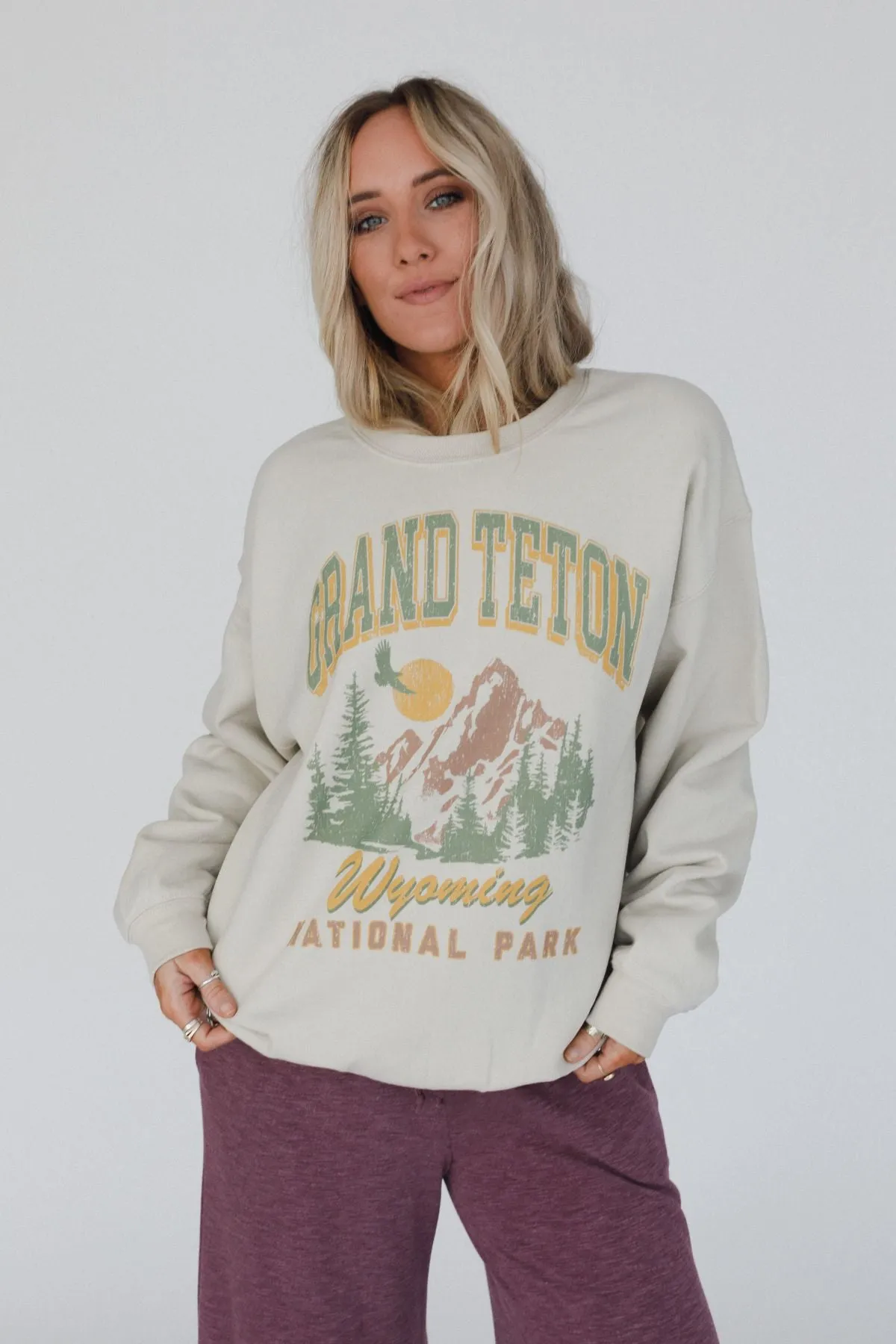 Grand Teton Sweatshirt - Sand sold by Three Bird Nest