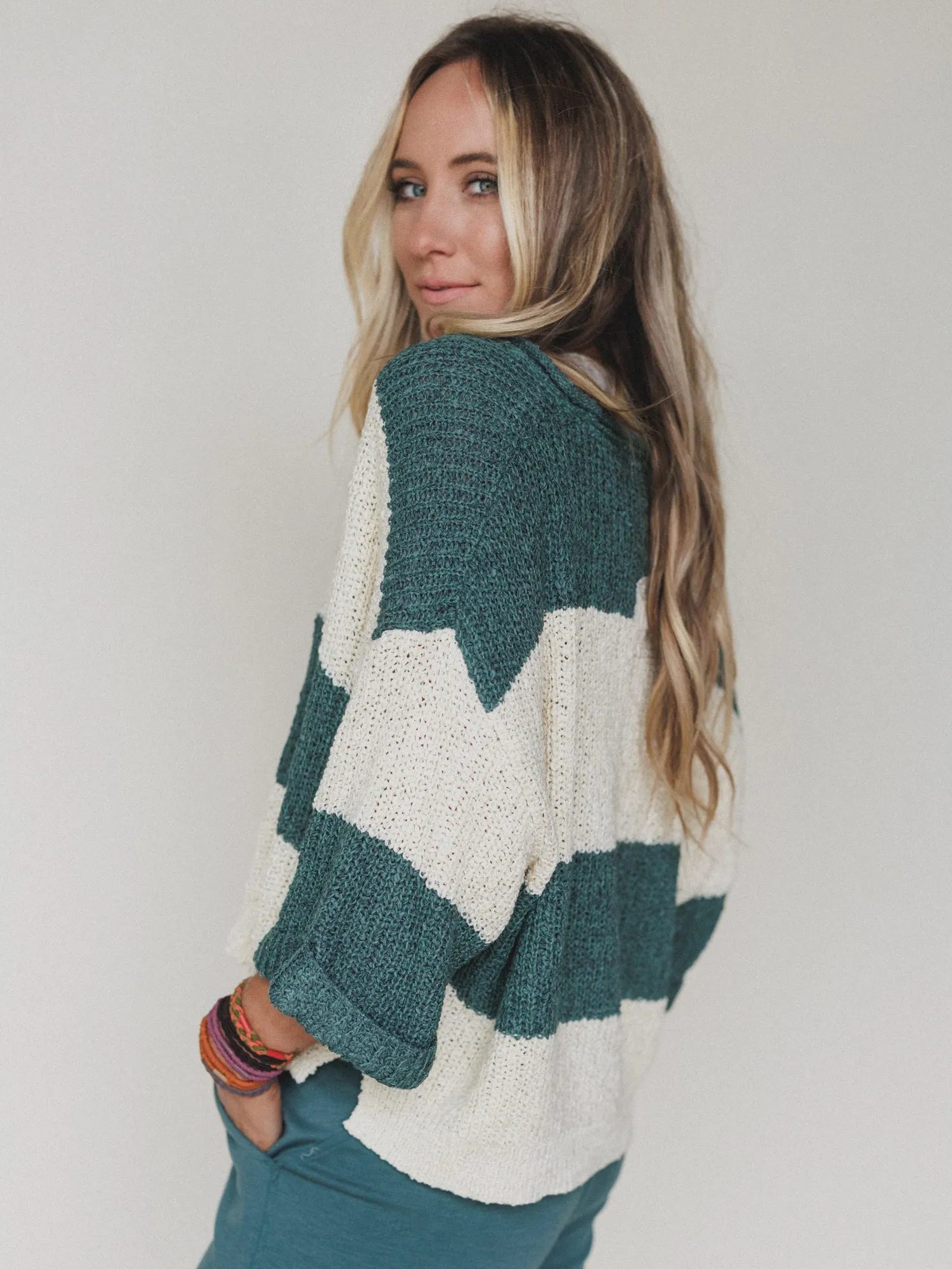 Sandy Stripes Sweater - Ash Jade sold by Three Bird Nest product image thumbnail 2