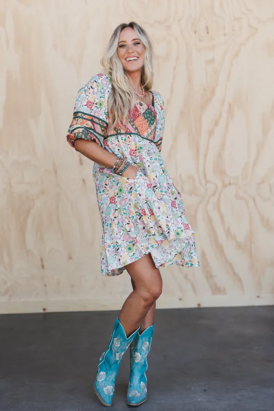 Beyond Boundaries Floral Dress - White sold by Three Bird Nest