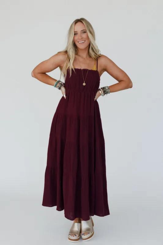 Maven Smocked Maxi Dress - Plum made by Bluivy