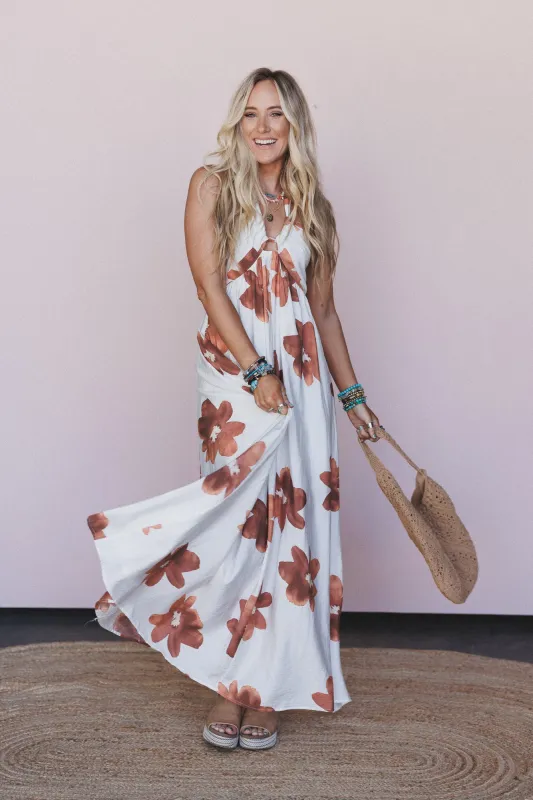 Rebel Breeze Halter Maxi Dress - Toffee sold by Three Bird Nest