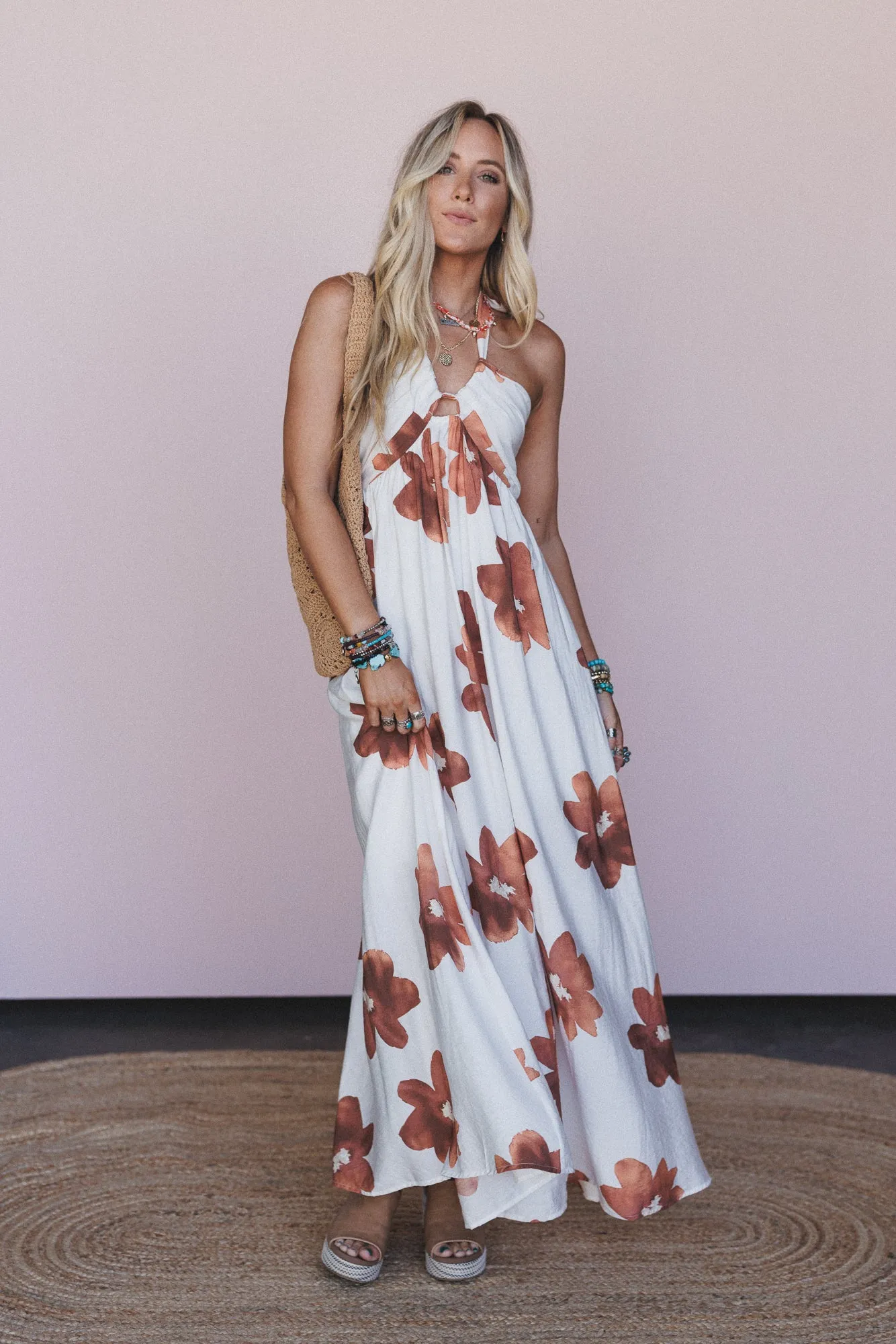 Rebel Breeze Halter Maxi Dress - Toffee sold by Three Bird Nest product image thumbnail 3