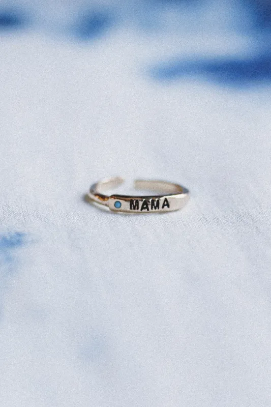 Mama Charm Adjustable Ring - Turquoise made by Three Bird Nest