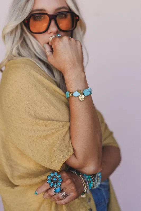 Solstice Treasure Beaded Bracelet - Turquoise made by Three Bird Nest