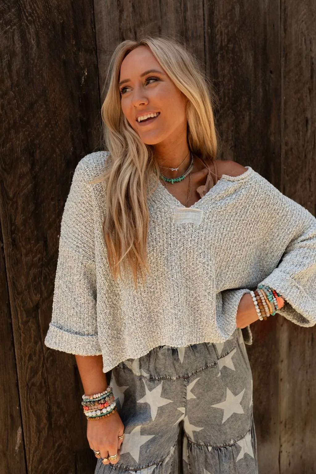 Nia Top - Heather Gray sold by Three Bird Nest product image thumbnail 2