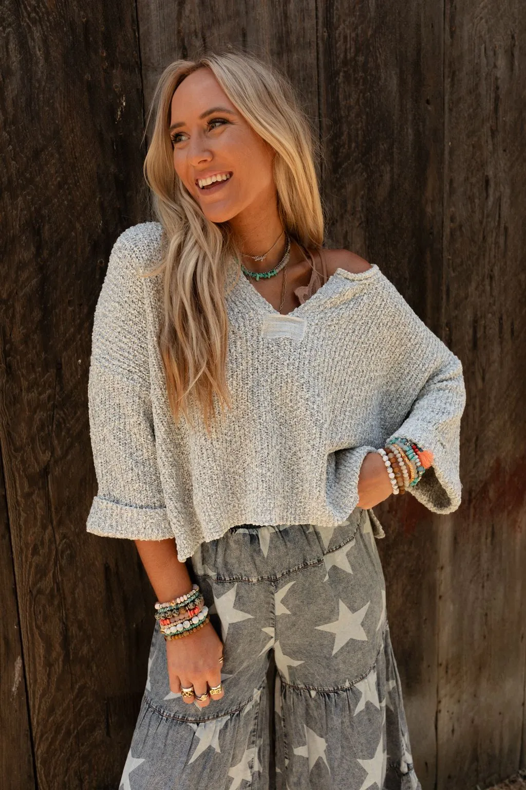 Nia Top - Heather Gray sold by Three Bird Nest