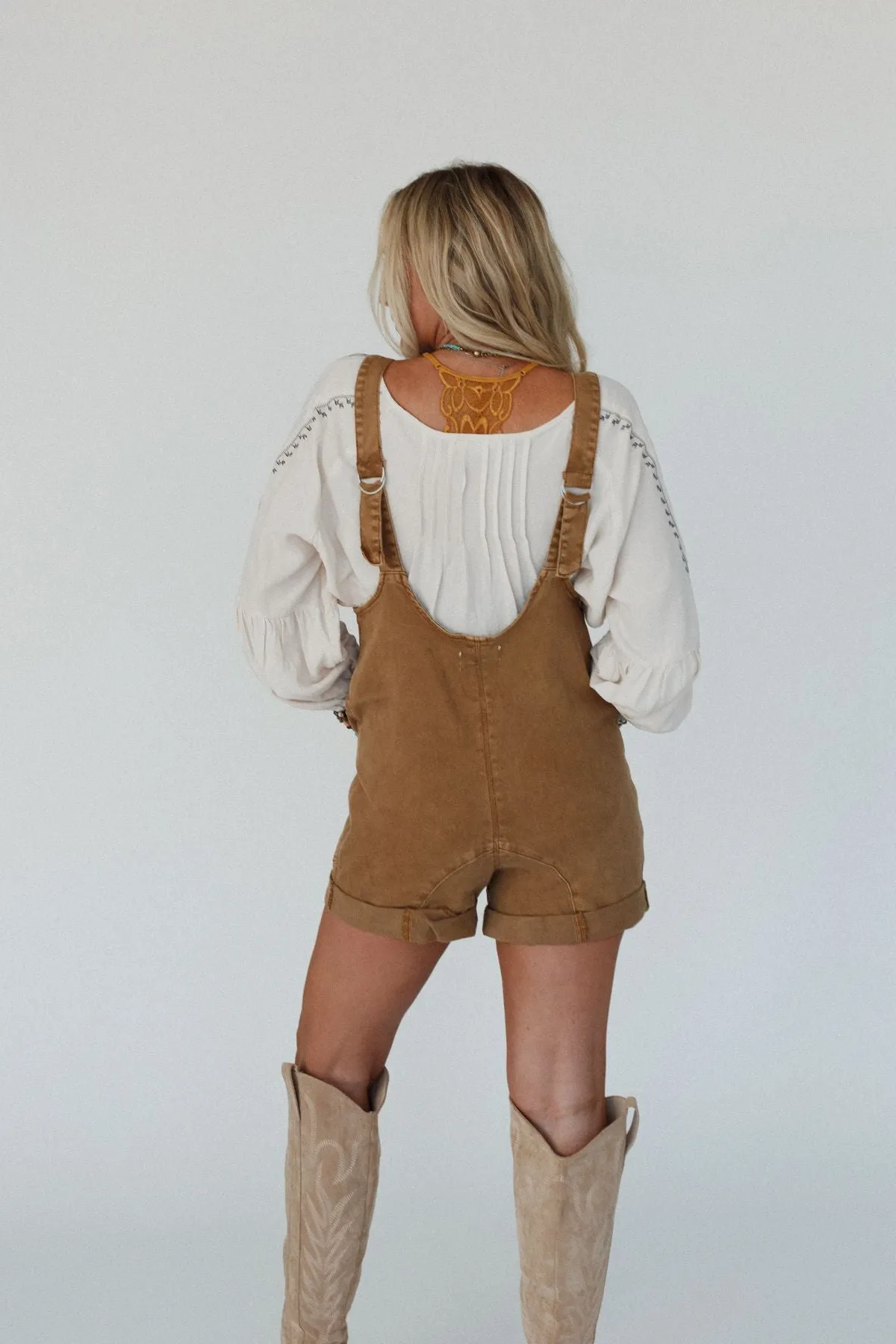 Jordyn Romper - Camel sold by Three Bird Nest product image thumbnail 2