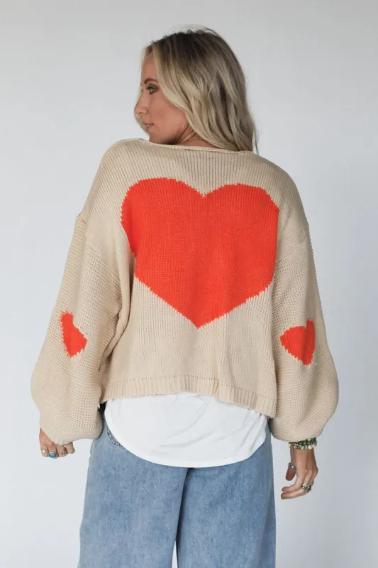 Hearts Desire Knit Cardigan - Orange sold by Three Bird Nest