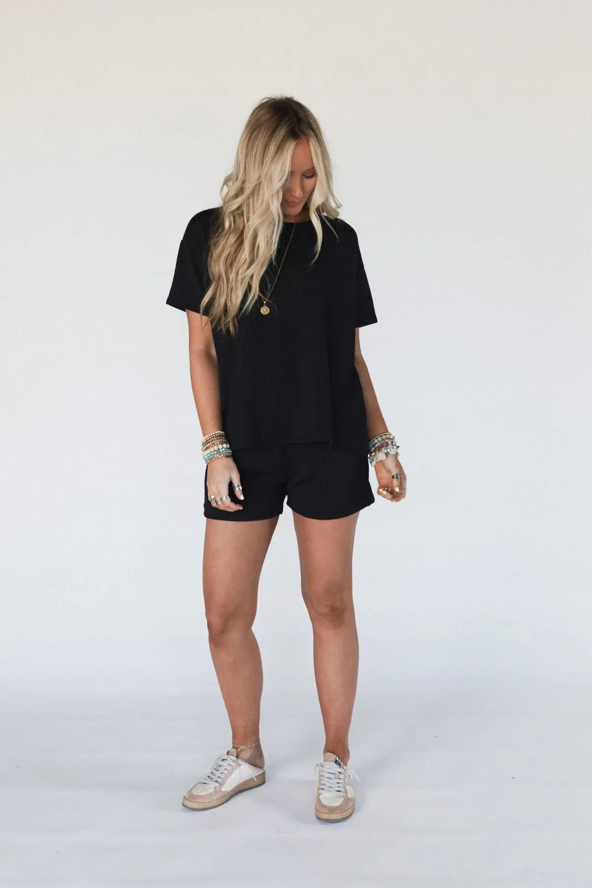 Kick Back Top And Shorts Set - Black sold by Three Bird Nest product image thumbnail 2