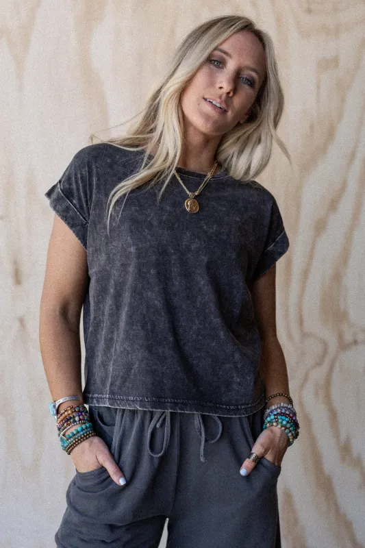 Basic Charm Short Sleeve Top - Black sold by Three Bird Nest