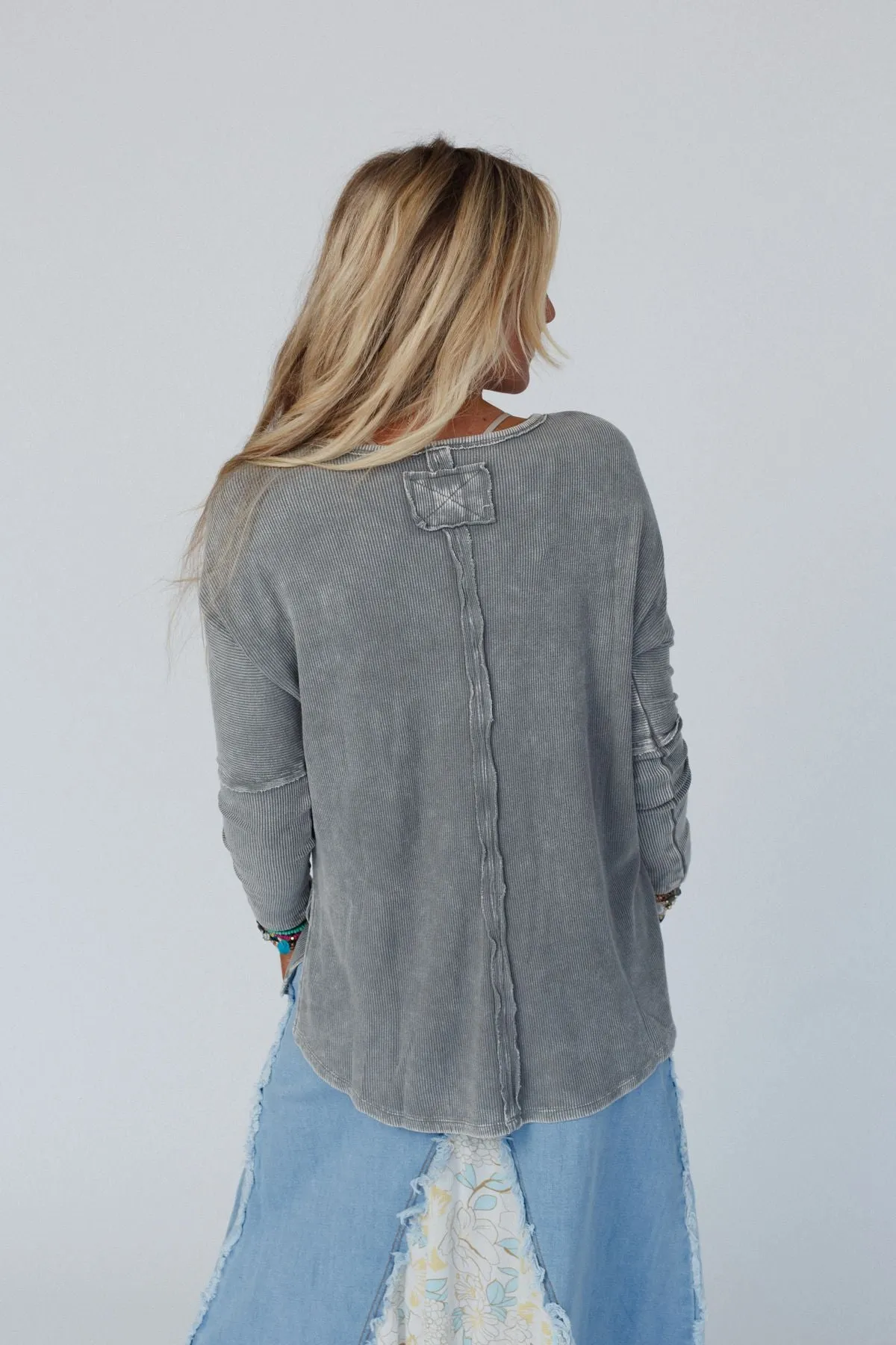 Cant Miss Thermal Knit Top - Ash sold by Three Bird Nest product image thumbnail 4