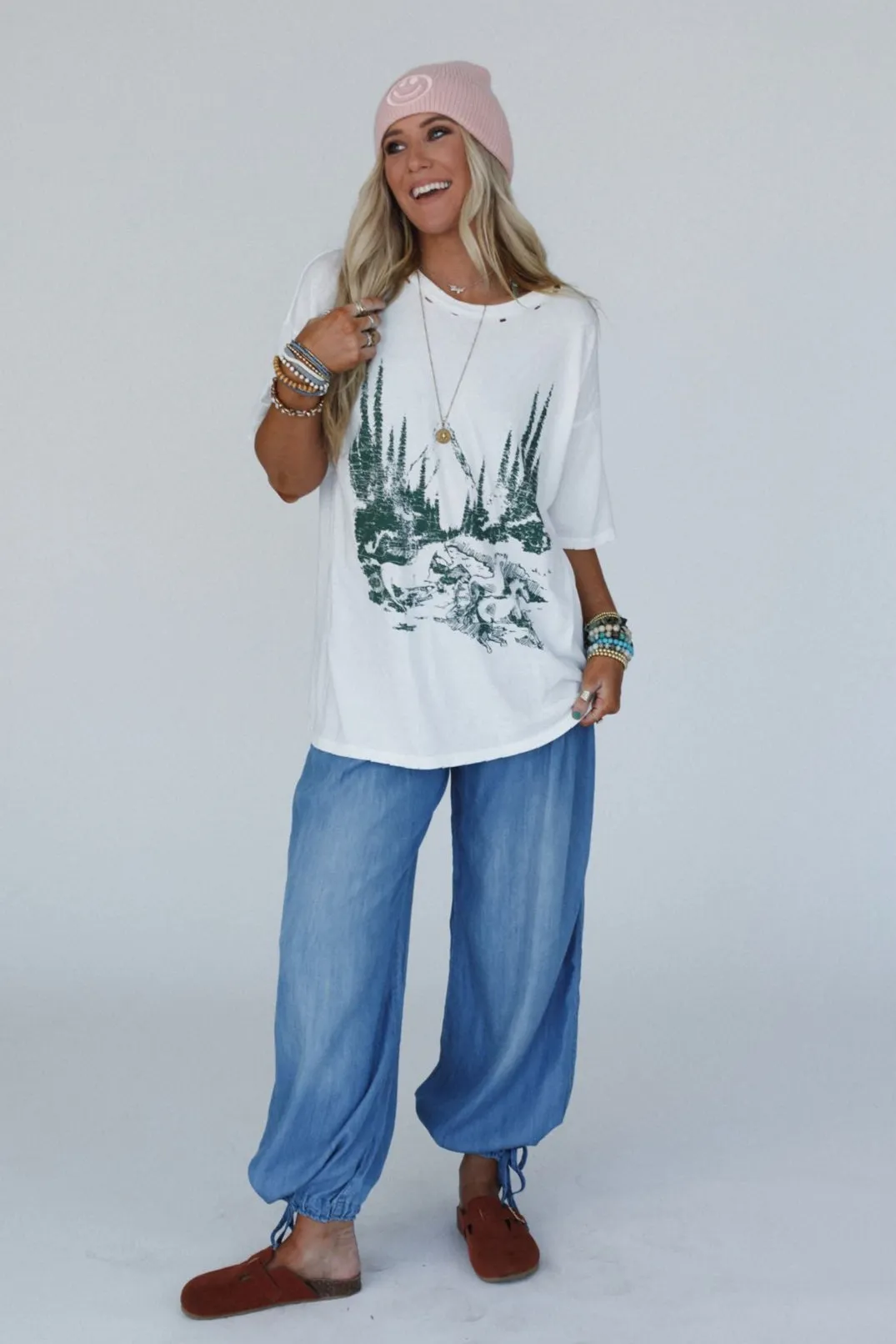 Mountains Are Calling Graphic Tee - Ivory sold by Three Bird Nest product image thumbnail 3