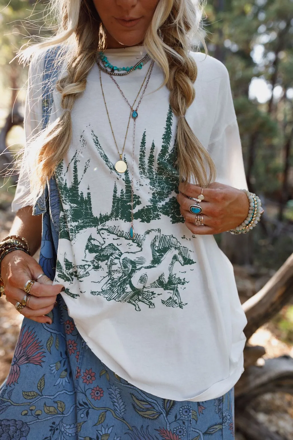 Mountains Are Calling Graphic Tee - Ivory sold by Three Bird Nest product image thumbnail 2