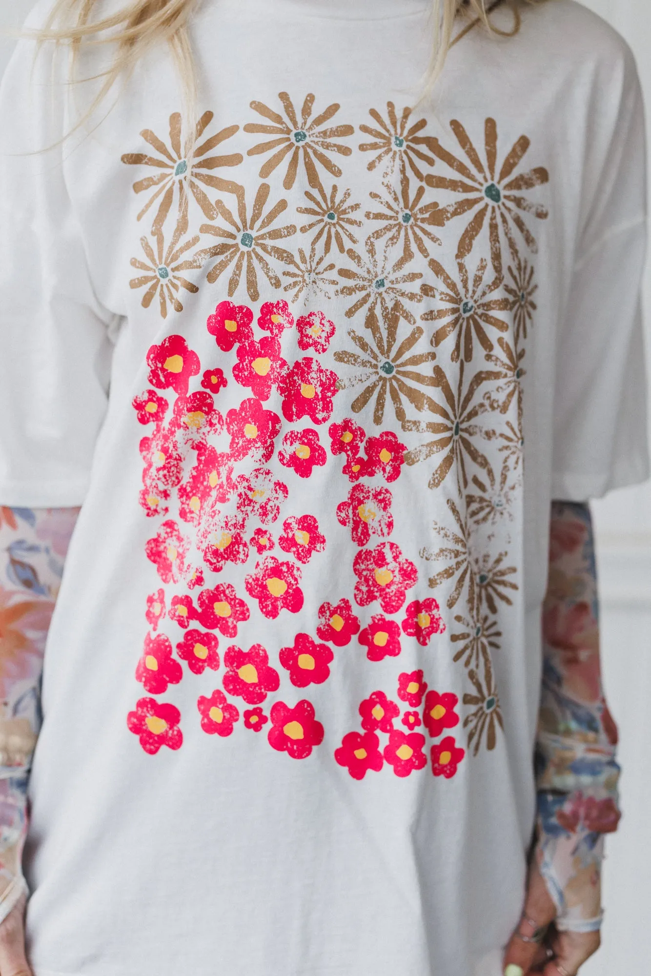 Petal Dreams Graphic Tee - Ivory sold by Three Bird Nest product image thumbnail 3