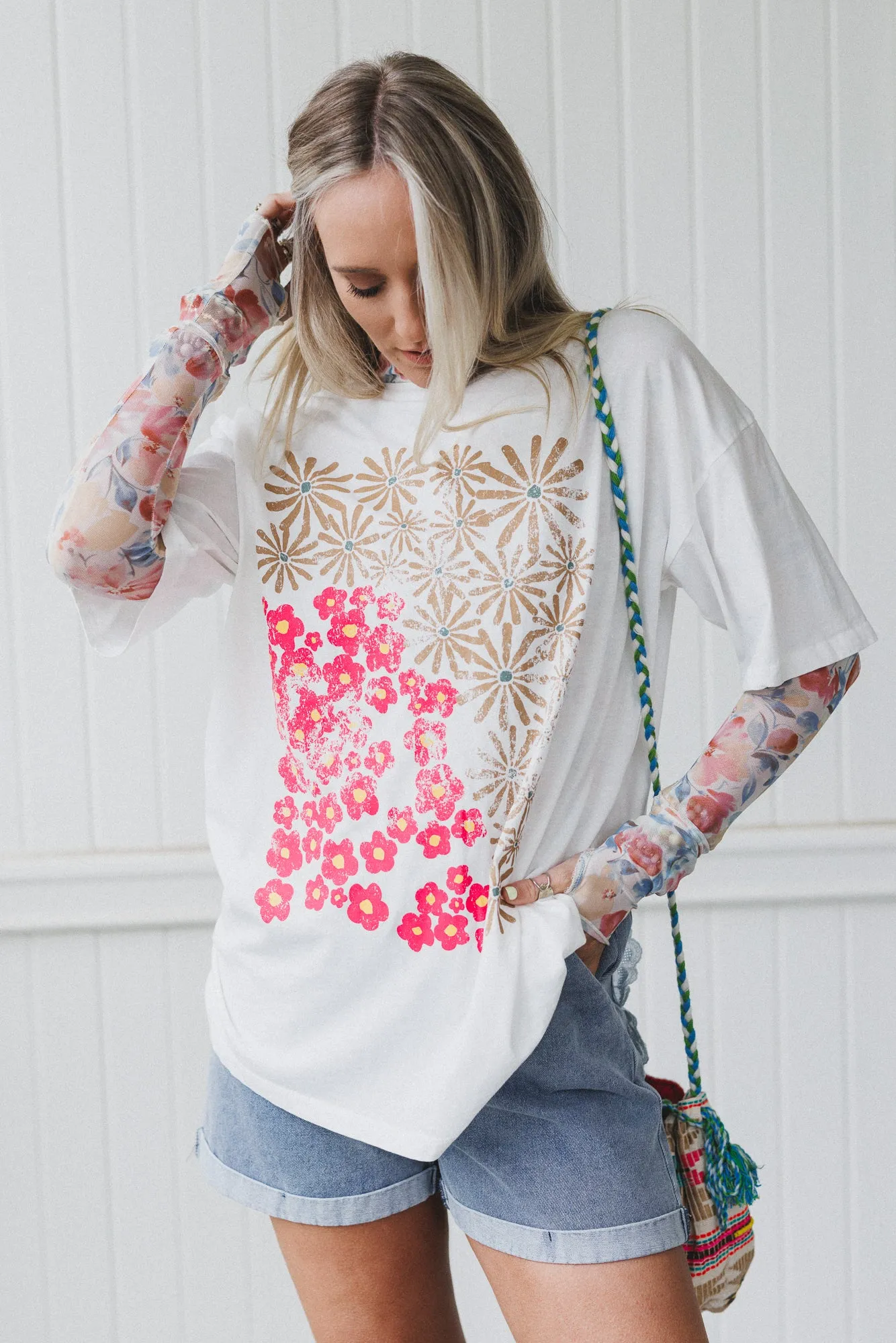 Petal Dreams Graphic Tee - Ivory sold by Three Bird Nest