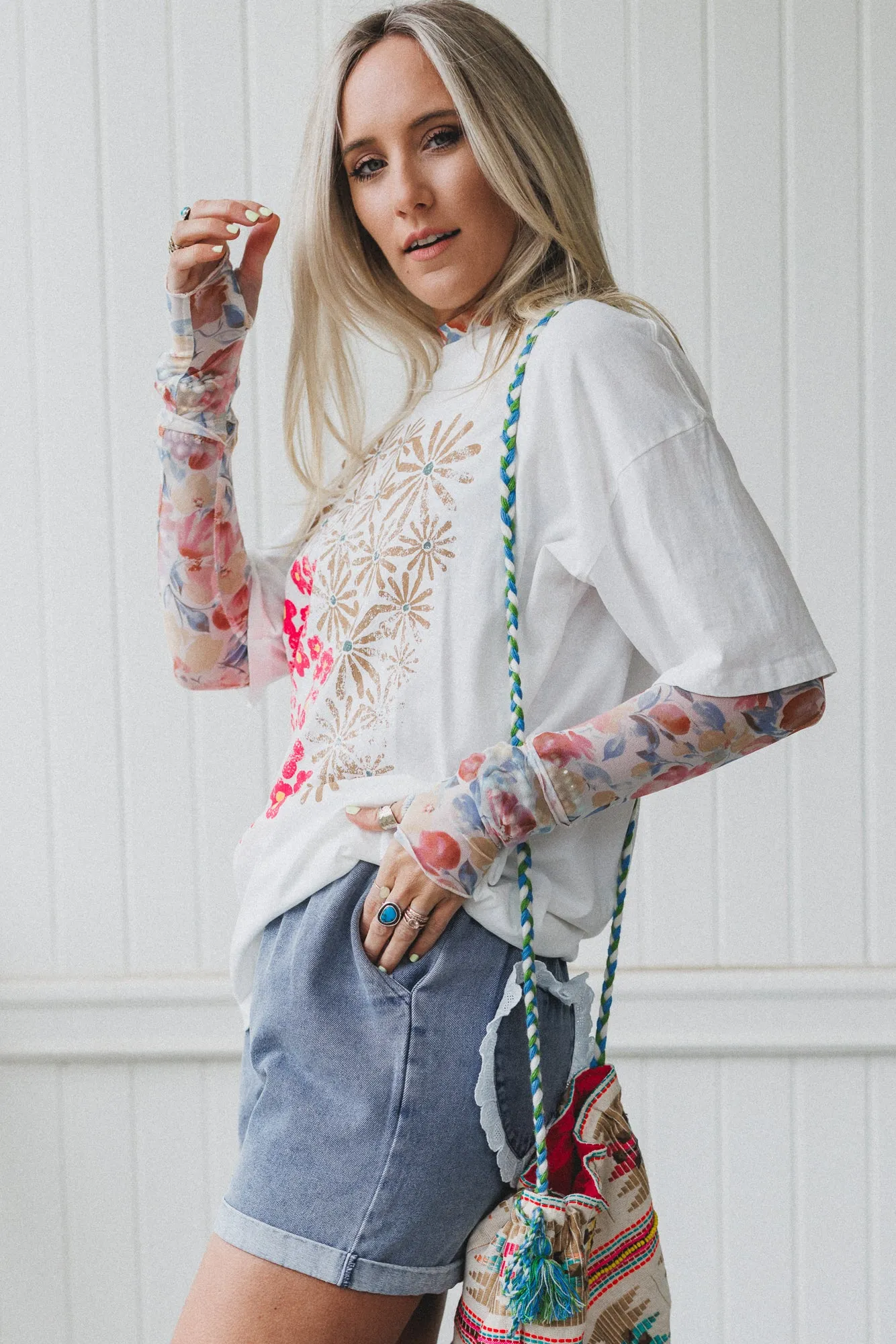 Petal Dreams Graphic Tee - Ivory sold by Three Bird Nest product image thumbnail 2