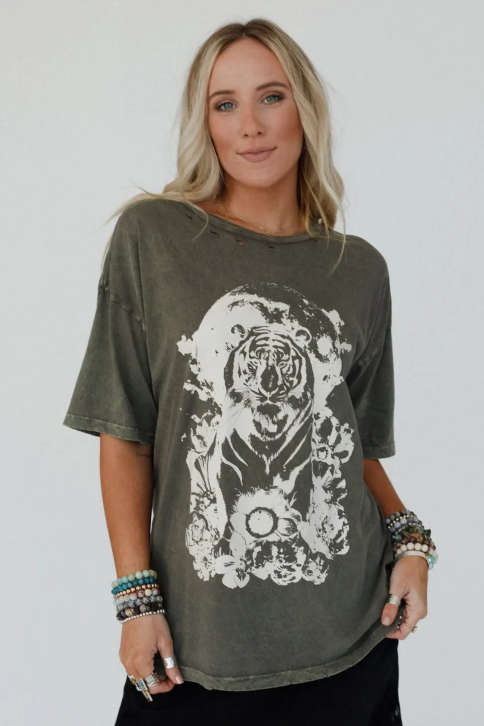Tiger Moon Graphic Tee - Iron sold by Three Bird Nest product image thumbnail 4
