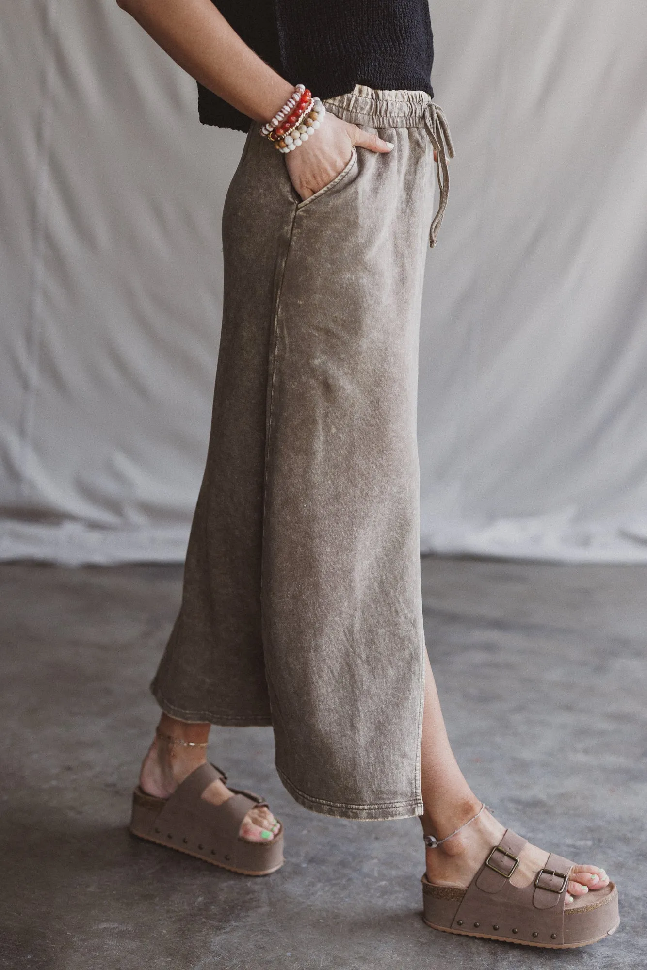 Sunfade Front Slit Maxi Skirt - Mocha sold by Three Bird Nest product image thumbnail 3