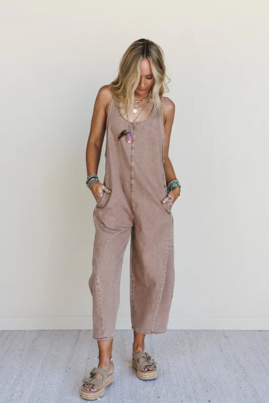 Everglades Jumpsuit - Almond sold by Three Bird Nest