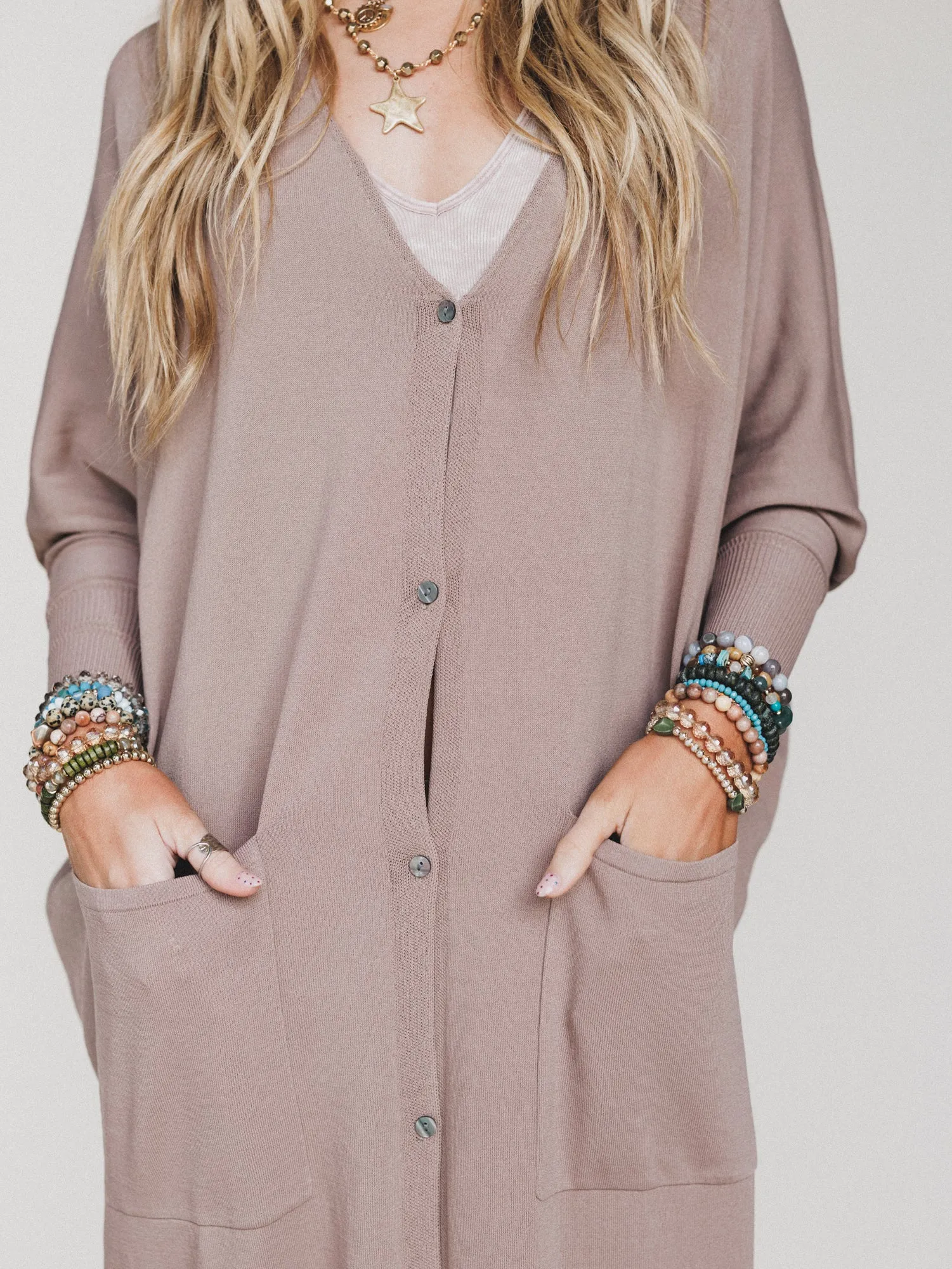 Harper Duster Dress - Mushroom sold by Three Bird Nest product image thumbnail 4