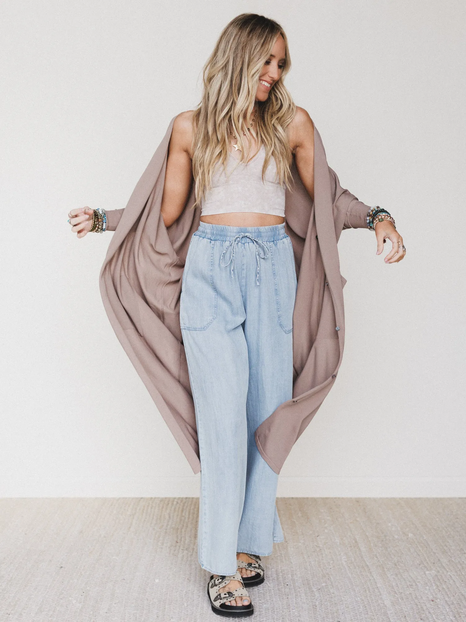 Harper Duster Dress - Mushroom sold by Three Bird Nest product image thumbnail 5